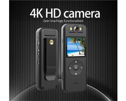 4K Mini WIFI Camera Back Clip Full HD Body Camera Kit met IPS-scherm, Draagbare Pocket Bodycam Camcorder met 128G sd Card