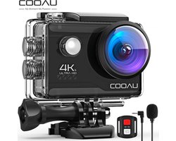 4K Sport Camera WiFi Ultra HD 20MP actiecamera 2.0" LCD 40M onderwatercamera 170° groothoek actiecamera EIS beeldstabilisator helmcamera (externe microfoon, 2x1350mAh batterijen en accessoirekit)