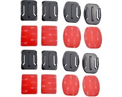 8 stuks plakker Mount voor Actioncam / 4x flat & 4x curved / voor GoPro Xiaomi bevestiging