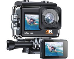 Actioncamera 4K 24MP - 60FPS / 40M Waterdicht / WiFi - Inclusief Accessoires - Actiecamera - Onderwatercamera