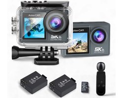 Finn B. 5K Action Camera | Vlog camera | Onderwater camera | 64GB Micro SD-kaart | UHD | 60FPS | 50MP | Draadloze Microfoon