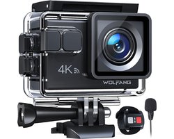 GA100 Actioncam - 4K 30fps - 20MP fotocamera - Waterdicht tot 40M diep - EIS Anti shake functie - app "IBK CAM" - Wifi - 90min batterij - Zwart -