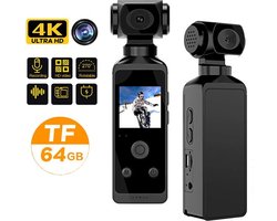 Glowhub - 4K Pocket Camera 1080p - Mini Camera - Draaibaar 270 - Full HD - Video's Opnemen - Foto's Maken - Ingebouwde Microfoon - Verbind Met Wifi - Foto's En Video's Delen Met Je Telefoon - Actie Camera - Vloggen