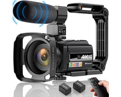 Handycam - Camcorder met 4K Kwaliteit - Camera met Nachtzicht 16x Digitale Zoom - Touchscreen - Zwart - WIFI Functie - Anti Shake