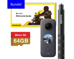 Insta360 One X2 - 4-in-1 Motorcycle Bundel (Upgrade) met 64GB SD Kaart - Complete Motorfiets Actioncam Bundel voor 360° Panorama Opnames