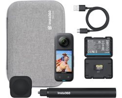 Insta360 X3 Advanced combo - 360 actioncam - Complete bundel met 64Gb MicroSD, selfiestick, carry case en extra accu