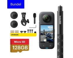 Insta360 X3 all-in-1 Motorcycle Bundel Kit (Upgrade) - action cam - motor camera - motor bundel - met 128GB SD en Invisible Selfie Stick