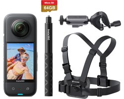 Insta360 X3 Fiets Combo - X3 camera - Fiets accessoire - 64GB geheugenkaart - Selfiestick