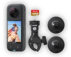 Insta360 X3 - Motor combo - met helmet mount en handelbar mount - 64Gb SD kaart