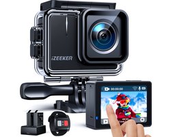 iZEEKER iA100 Action Camera -4K30FPS 20MP WiFi 40M -Underwater Camera Ultra HD Touchscreen- Waterproof Vlog Bicycle Helmet Camera