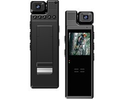 Mini Body Camera - Zwart - 4K Uhd Mini - Audio En Video Opname - Wifi Videocamera 1,3 Inch Tft Scherm - Nachtzicht Bewegingsdetectie App Controle Wifi - Met 32GB Kaart