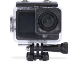 Nedis Action Cam - Dubbel scherm - 1080p@30fps - 12 MPixel - Waterbestendig tot: 30.0 m - 70 min - Wi-Fi - App beschikbaar voor: Android / IOS - Mounts inbegrepen - Zwart