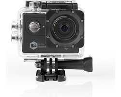 Nedis Action Cam - Enkel Scherm - 4K@60fps - 16 MPixel - Waterbestendig tot: 30.0 m - 90 min - Wi-Fi - App beschikbaar voor: Android / IOS - Mounts inbegrepen - Zwart