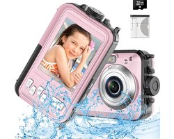 Onderwatercamera - Waterdichte Camera met 10 ft Bereik, 1080p Full HD, 30 MP, 16x Digitale Zoom, Roze