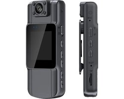 Oplaadbare Bodycam - Action Camera Met Draaibare Lens 180 graden - Spy Camera Inclusief 32GB SD Kaart - Bodycam Politie Met Microfoon – Inclusief Fietsbeugel - Nachtvisie - Zwart