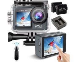 Vynox 5K Action Camera - 50MP / 60FPS / WiFi / 30M Waterdicht - Actiecamera - Touchscreen - Onderwatercamera - Inclusief Accessoires