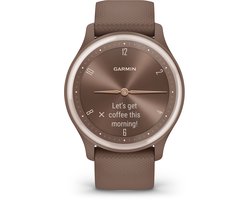 Garmin Vivomove Sport - Hybrid smartwatch - Echte wijzers - Verborgen touchscreen - 40 mm - Bruin