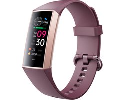 Kiraal Horizon - Stappenteller - Activity Tracker - Temperatuurmeter - Bloeddrukmeter - Hartslagmeter - Smartwatch - Horloge - Dames - Nederlandse Handleiding - Lila Paars