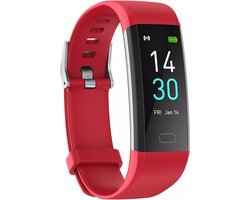 Teymour Activity Tracker HR S5 met Stappenteller en Hartslagmeter - Sporthorloge - Smartwatch voor Dames, Heren en Kinderen - Fitness Tracker - Sporthorloge - Rood