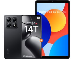 Xiaomi 14T - 12GB RAM - 25GB - Zwart + Redmi Pad SE 8.7