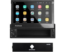 1Din Autoradio | Android 8.1 | Navigatiesysteem | 7' HD klapscherm | USB, Aux, Bluetooth, WIFI | Achteruitrijcamera