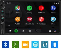 2 Din Auto Radio - Apple CarPlay - Android Auto - Bluetooth - Navigatie - Touch Screen