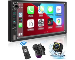 2 Din Autoradio - 7" HD Touchscreen - Compatibel met Apple CarPlay & Android Auto - Bluetooth 5.1 & Achteruitrijcamera