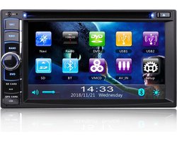 2DIN autoradio met CD/DVD Bluetooth, USB en Navigatie. (Handsfree bellen)