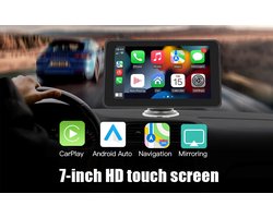 7 inch Scherm geschikt voor Apple Carplay en Android Auto - Draadloos Autoradio Dongle - Bluetooth Multimedia Player