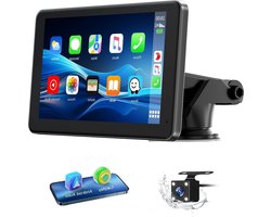 7" Portable Car Radio IPS Touch Screen Car Screen - Waterproof Backup Camera - Bluetooth 5.0 - Siri/Google Voice Control - GPS Navigation - Mirror Link Carplay scherm