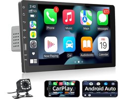 9 Inch 1 DIN Carplay Scherm - Apple Carplay - Android Auto - Touchscreen - Inclusief Achteruitrijcamera - Zwart