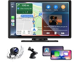 9 Inch Carplay Scherm - Apple Carplay - Android Auto - Touchscreen - Inclusief Achteruitrijcamera - Zwart