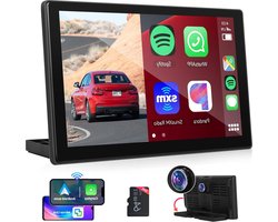 9 inch Draadloze Android Auto Autoradio met Carplay Scherm - Frontcamera - ADAS-systeem - 4K - Wifi - BT - GPS - FM-zender - USB/AUX/SD - Gedeeld Display Carplay scherm