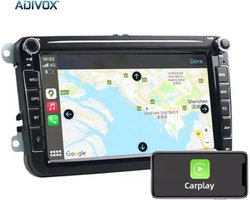 ADIVOX 8 inch voor Volkswagen/Seat/Skoda 2G+32G Android 14 CarPlay/Auto/Wifi/GPS/RDS/NAV