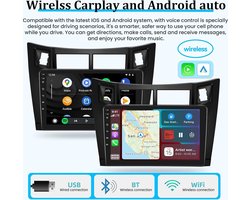 Android 13 Autoradio 2+64G voor Toyota Yaris 2005-2012 - Draadloze CarPlay & Android Auto