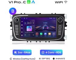 Android autoradio voor Ford Focus / S-Max/ Mondeo/ Galaxy / C-Max/ Kuga met 7 inch scherm / zwart