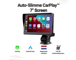 Auto Carplay - EnzoV2 - Navigatiesysteem - 7 inch - Apple Carplay & Android Auto (draadloos) - Automatten -2024 PRO Model - Universeel - Bluetooth - USB-C aansluiting