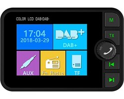 Auto DAB / DAB + radioadapter 2,4 "LCD Bluetooth FM-zender Handsfree bellen Carkit MP3-speler Muziekontvanger, draagbare digitale radio met USB-poort / SD-kaart / AUX-uitgang / DAB-antenne