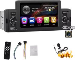 Autoradio - 1 DIN - Apple Carplay - Android Auto - Bluetooth - USB - Camera - 5"