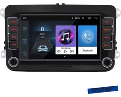 Autoradio - 2din - Apple Carplay - Android Auto - Voor Volkswagen Golf 5 6 Polo Passat B6 B7 Cc Skoda Jetta Universele Muiltmedia - Wifi Gps Navigatie - Achteruit Rij Camera - Zonder USB