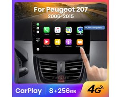 Autoradio - Apple CarPlay - Android Auto - Bluetooth Radio - Peugeot 207, 207CC - 2006-2015