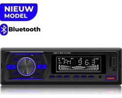 Autoradio met Bluetooth voor alle auto's - USB, AUX en Handsfree - Afstandsbediening - Verlicht - Enkel DIN Auto Radio met Ingebouwde Microfoon - Nederlandse Handleiding