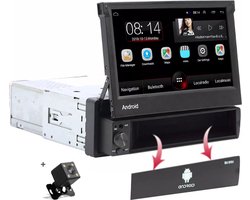 Boscer® 1Din Autoradio - Android 9.1 - Navigatiesysteem - 7' HD klapscherm - USB, Aux, Bluetooth, WIFI - Achteruitrijcamera