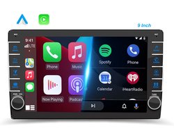 Boscer® Autoradio 2Din Universeel - Android 10 - Apple Carplay & Android Auto - 9 Inch HD Touchscreen - GPS Navigatiesysteem - 2+32GB - Externe Microfoon & Achteruitrijcamera