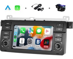 Boscer® Autoradio - Geschikt voor BMW 3-Serie E46 1998-2006 - Apple Carplay & Android Auto (Draadloos) - Android 12 - 2+32GB - 7 Inch HD Touchscreen - Navigatiesysteem - AHD Achteruitrijcamera & Microfoon