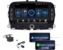 Boscer® Autoradio - Geschikt voor Fiat 500 2016 - 2019 - Apple Carplay & Android Auto - Android 10 - 7 Inch HD Navigatiesysteem - 2+32GB - Zwart - Achteruitrijcamera & Microfoon