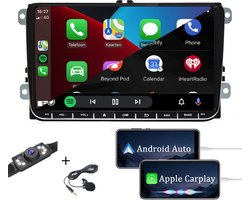 Boscer® Autoradio - Geschikt voor Volkswagen, Skoda & Seat - Apple Carplay & Android Auto - Android 10 - 9" HD Touchscreen - Navigatiesysteem - Achteruitrijcamera & Microfoon