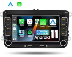 Boscer® Autoradio - Geschikt voor Volkswagen, Skoda & Seat - Apple Carplay & Android Auto - Android 13 - 2+64GB - 7 Inch HD Touchscreen - Bluetooth, USB, Wifi & MP5 - Navigatiesysteem - Achteruitrijcamera & Microfoon