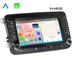 Boscer® Autoradio - Geschikt voor Volkswagen, Skoda & Seat - Apple Carplay & Android Auto - Android 13 - 4+64GB - 7 Inch HD Touchscreen - Bluetooth, USB, Wifi & MP5 - Navigatiesysteem - Achteruitrijcamera & Microfoon