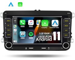 Boscer® Autoradio - Geschikt voor Volkswagen, Skoda & Seat - Apple Carplay & Android Auto (Draadloos) - Android 11 - Navigatiesysteem - 7 Inch HD scherm - Achteruitrijcamera & Externe Microfoon